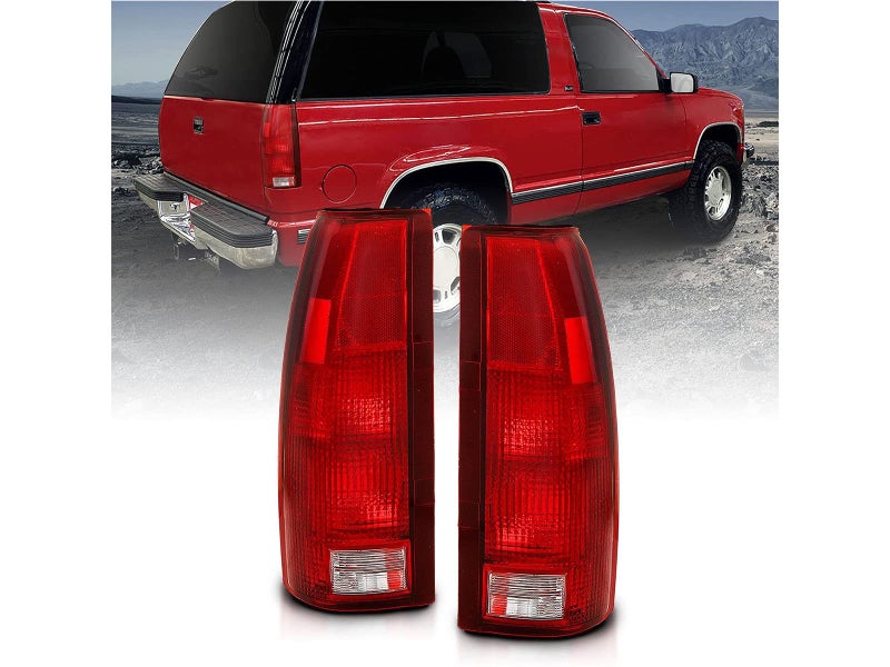 AmeriLite OE Replacement Halogen Tail Lights For Chevy GMC c1500 C/K C10 Silverado Sierra Tahoe Yukon Full-Size Blazer - Driver and Passenger Side, Vehicle Light Assembly, Red - Image 2
